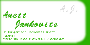 anett jankovits business card